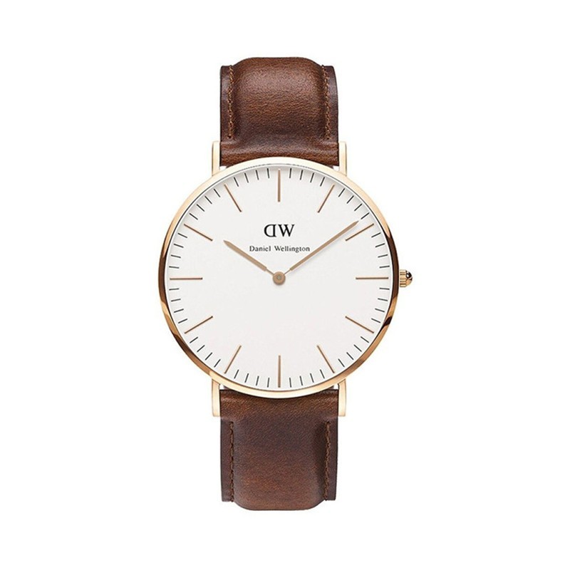 daniel wellington/丹尼尔惠灵顿 棕色表带不锈钢表盘男士手表 0106dw