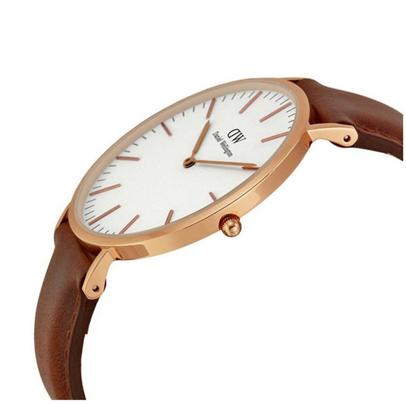 daniel wellington/丹尼尔惠灵顿 棕色表带不锈钢表盘男士手表 0106dw
