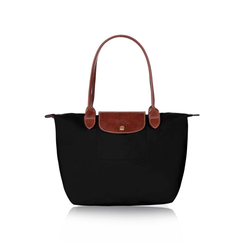 法国longchamp 珑骧 女士黑色尼龙长柄小号手提包 2605089001